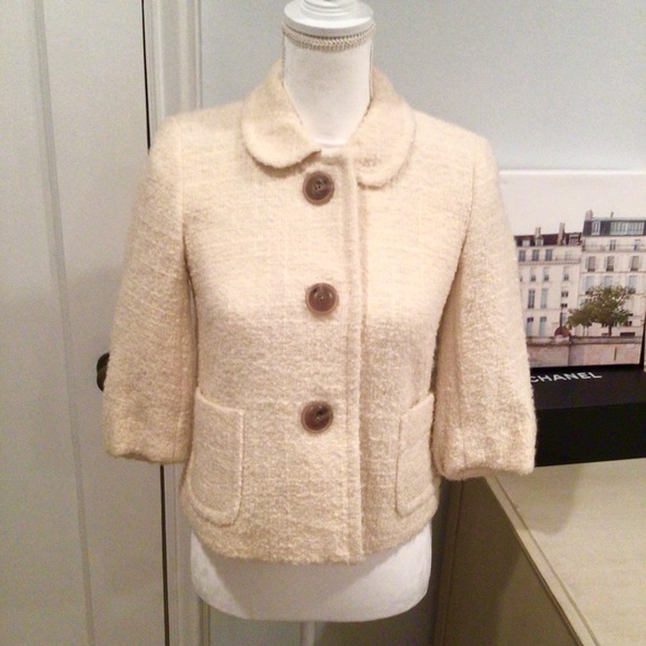 J.Crew Jacket cream / off white - tagless but classic size 2 - Picture 1 of 4
